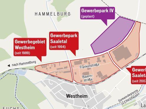 Drei  Gewerbegebiete  mit einer Fl&auml;che von mehr als 40 Hektar gibt es bereits in Westheim. Nord&ouml;stlich davon soll nun ein viertes entstehen.