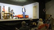 Proben in der Theaterscheune Geroda f&uuml;r das St&uuml;ck "M&auml;nnergrippe". Ende Oktober findet die erste Auff&uuml;hrung statt.