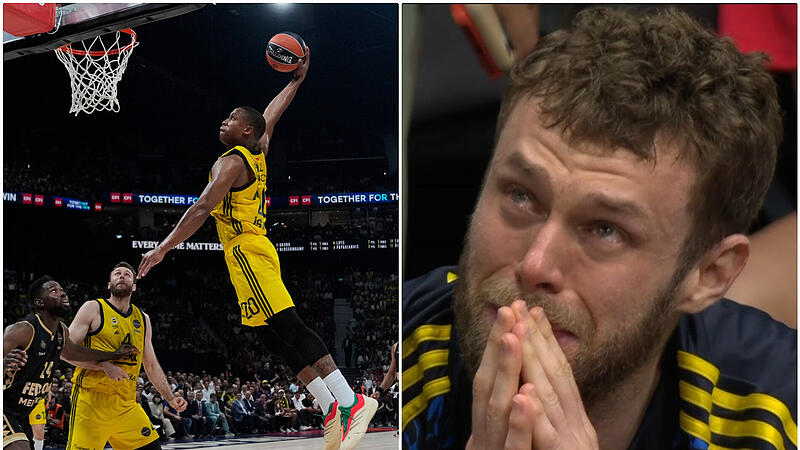Der Ex-Bamberger Devon Hall schloss kurz vor der Halbzeitpause spektakulär ab, Nicolo Melli (rechts) konnte seine Emotionen kurz vor dem Triumph mit Fenerbahce Istanbul nicht mehr verstecken.