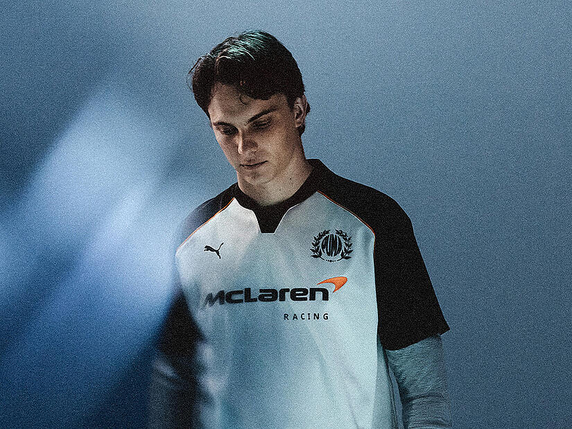McLarens Formel-1-Pilot Oscar Piastri taucht k&uuml;nftig in Kleidung aus dem Hause Puma an den Rennstrecken auf.