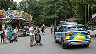 Die Polizei fuhr am Wochenende Patrouille im Kellerwald. Der guten Stimmung tat dies keinen Abbruch.Forchheim & Fränkische Schweiz Die Polizei fuhr am Wochenende Patrouille im Kellerwald. Der guten Stimmung tat dies keinen Abbruch.Forchheim & Fränkische Schweiz