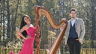 Claraliz Mora (Harfe und Sopran) und Oliver P&uuml;rckhauer (Bassbariton) geben ein Konzert auf Burg Rabenstein.