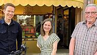 Mit „Buch-Botschafter“ Lennart Schaefer (von links) sprachen die Kissinger Autorin Philippa Penn und Literaturkritiker Sigismund von Dobschütz über aktuelle Trends im Buchmarkt.